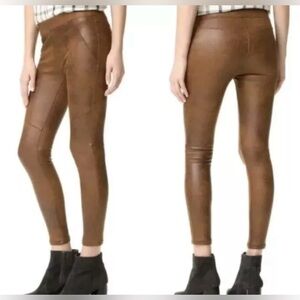 Free People Never Let Go Faux Suede Leggings in Brown Size 2